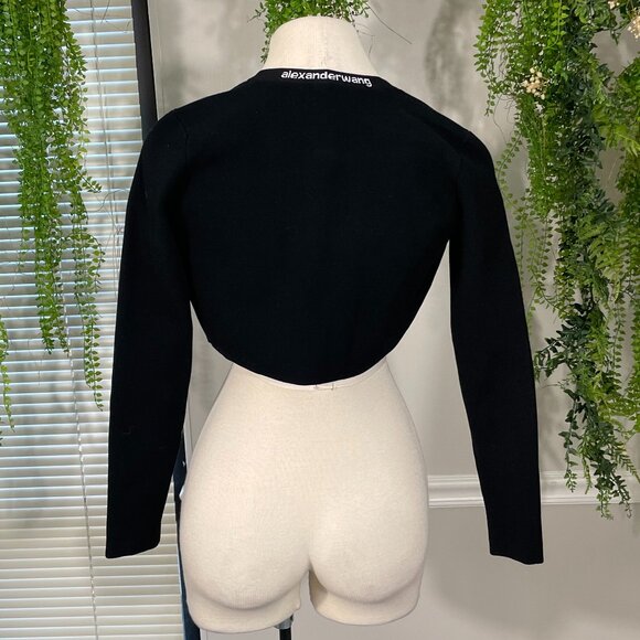 Alexander Wang Black Cropped Cardigan - Picture 2 of 3